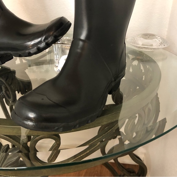 - Hunter Original Huntress Gloss Tall Rain Boots Black Rubber W23990 Sz 5M… - Picture 3 of 13